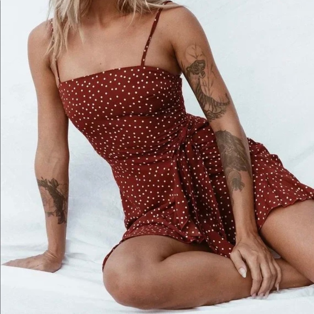 Polka Dot PrincessPolly Maroon, Wine Dress Size 0